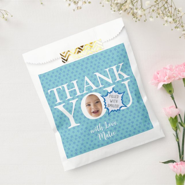 Sacolinha Parte do primeiro aniversario do rosto do bebê bon (Selado)