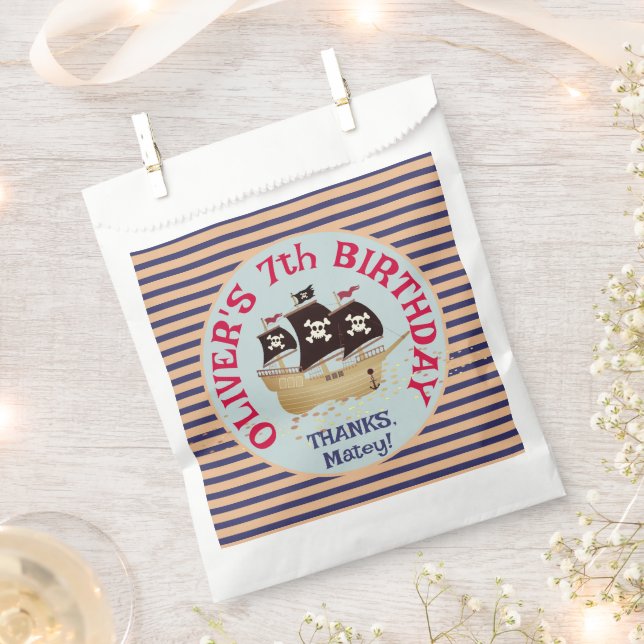 Sacolinha Partido Aniversário de criança de Entrega Pirata (Cortado)