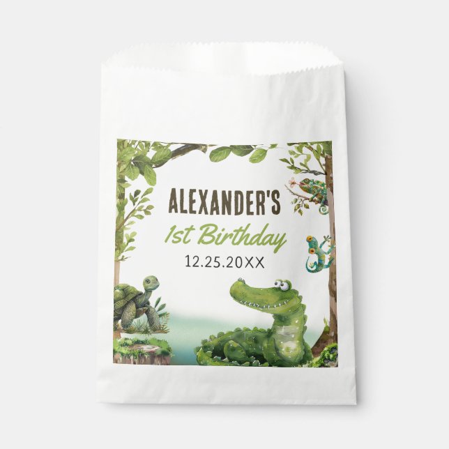Sacolinha Partido do primeiro aniversario de Réptil do Swamp (Frente)