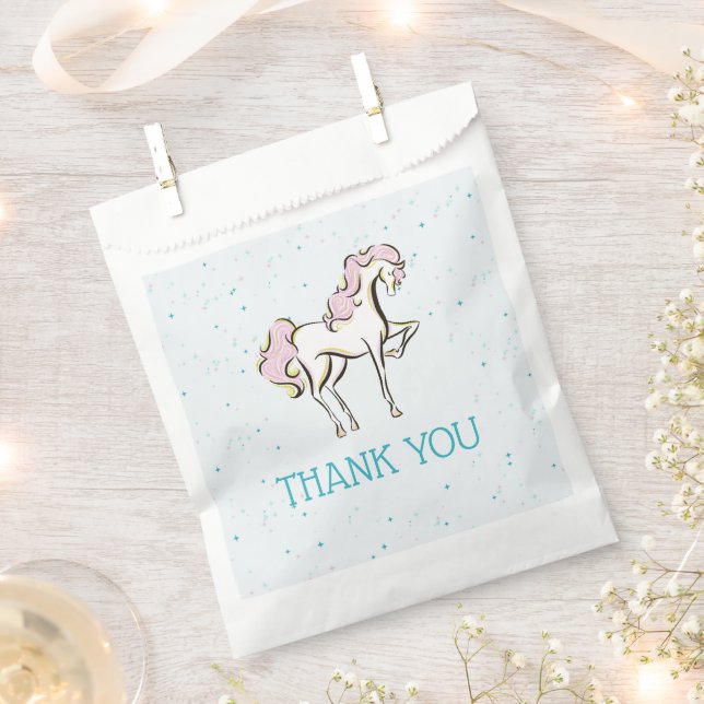 Sacolinha Partido Magical Unicorn Fairytale Favor Bag (Cortado)