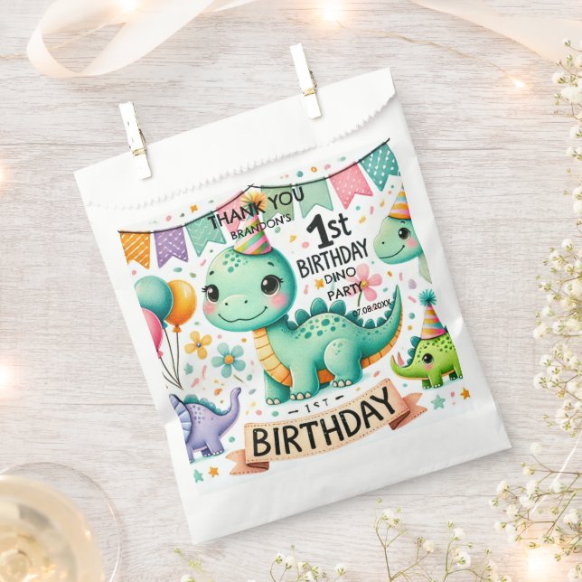 Sacolinha Partido primeiro aniversario Dinossaur Dino (Cortado)