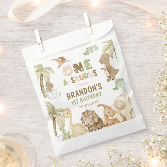 Sacolinha Partido primeiro aniversario Dinossauro One-A-Saur (Cortado)