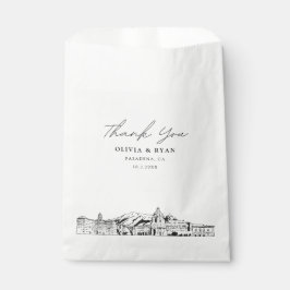 Sacolinha Pasadena Wedding Skyline Personalizado Favor Bag