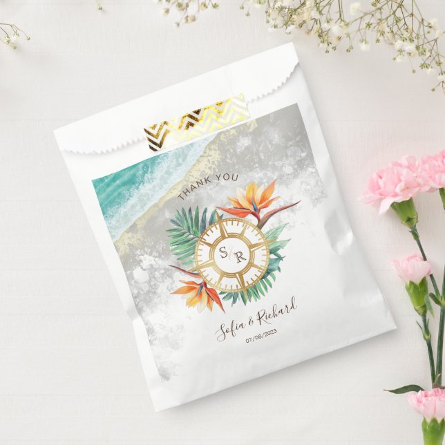 Sacolinha Passaporte de Destino de Casamento Bússola Obrigad (Selado)