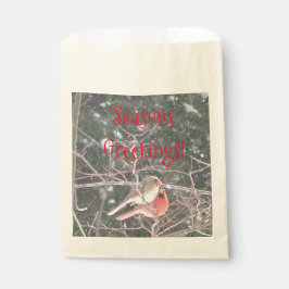 Sacolinha Pássaro Cardinal Vermelho