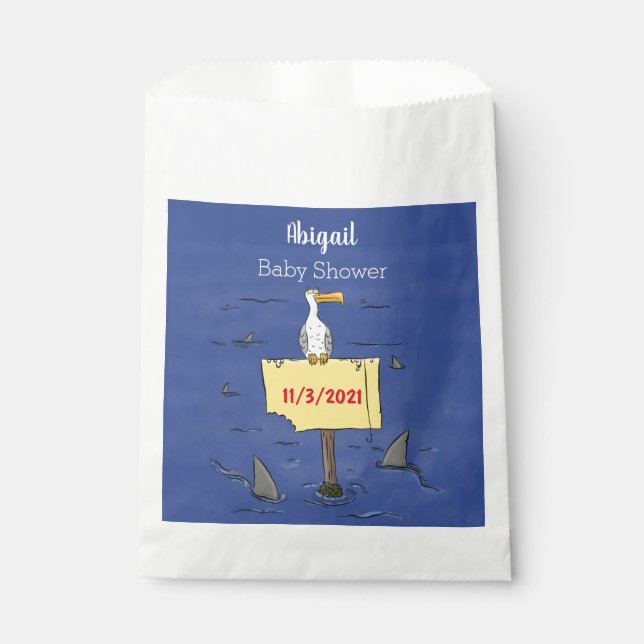 Sacolinha Pássaro-do-mar engraçado circulado por desenhos an (Frente)