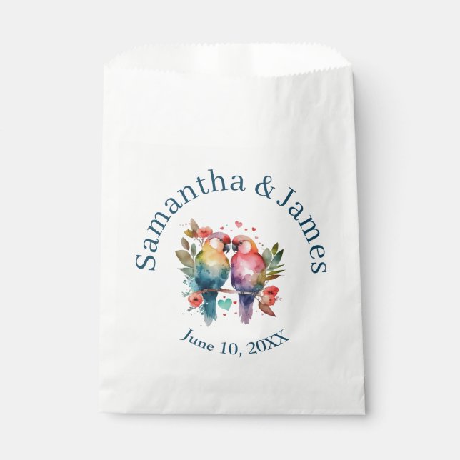 Sacolinha Pássaros Adoráveis Pastas Aquáticas (Frente)