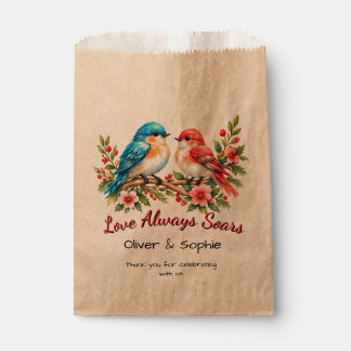 Sacolinha Pássaros de Amor Personalizados Aquarela Casamento
