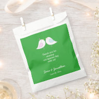 Pássaros do Amor no Casamento Verde Obrigado
