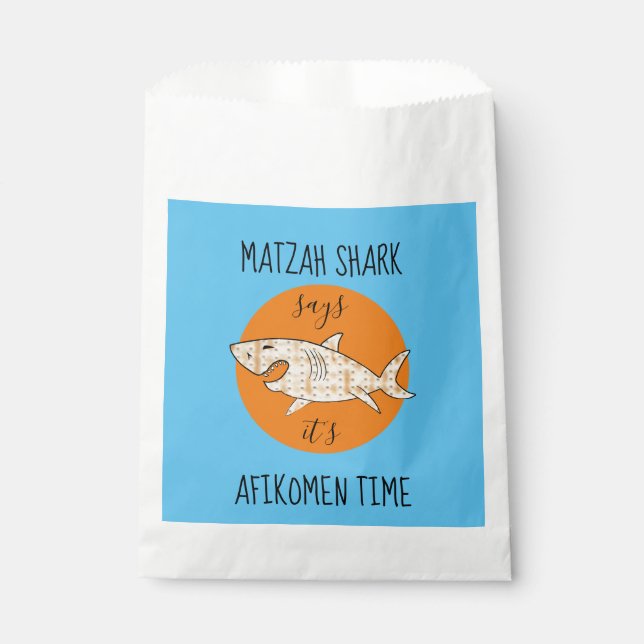 Sacolinha Passover Matzah Shark Afikomen Partido Favor Bag (Frente)