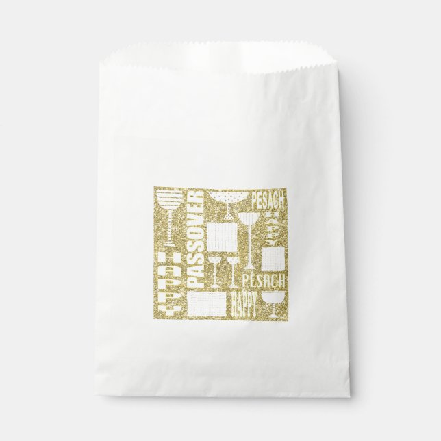 Sacolinha Passover "PASSOVER DOURADO" Goodie Favor Bag (Frente)