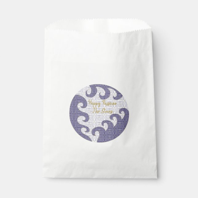 Sacolinha Passover "Pesach Paisley" Goodie Favor Bag (Frente)