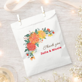 Sacolinha Pastel Orange Yellow Primavera Dahlia Flores Casam