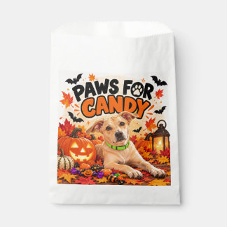 Sacolinha Patas para Doce Cute Halloween Cachorro e Abóboras