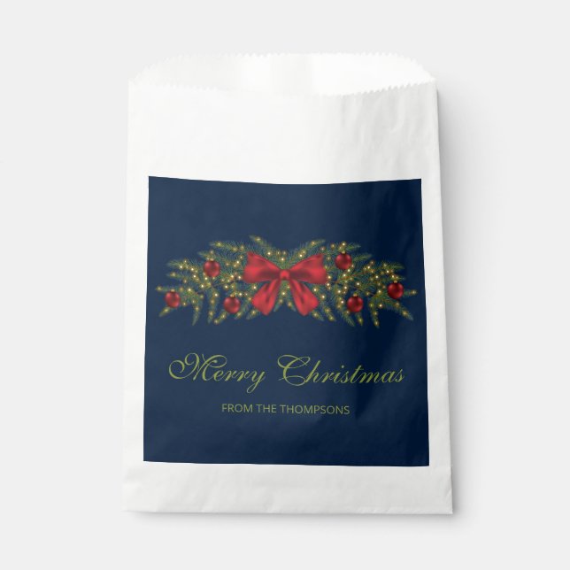 Sacolinha Pátria De Natal Com Arco Vermelho E Balas (Frente)