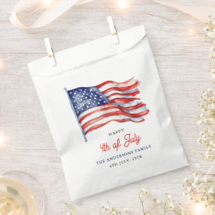 Sacolinha Patriótica American Flag 4 de julho Obrigado