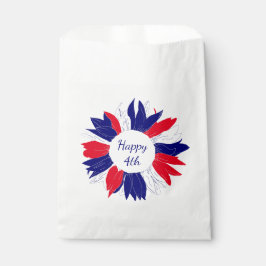 Sacolinha Patriótico Vermelho Azul Azul Floral 4º do Partido