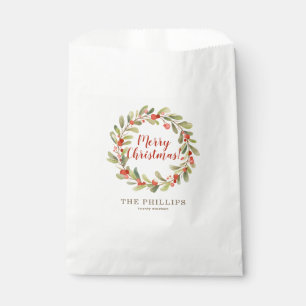 Sacolinha Pavimento Personalizado de Aquarela de Natal