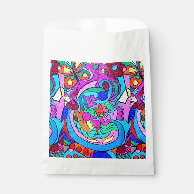 Sacolinha paz e amor hippie (Frente)