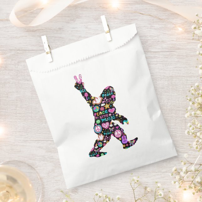 Sacolinha Pé Grande de Paz Hippie Engraçado Pé Grande (Cortado)