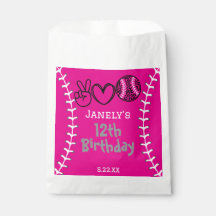 Peace Love Softball Birthday