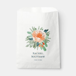 Sacolinha Peach Floral Wedding