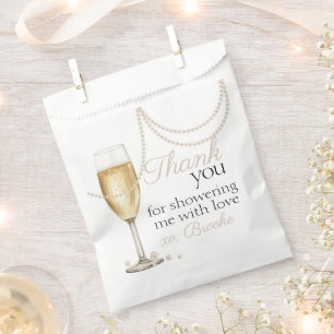 Sacolinha Pearls Chá de panela elegante Prosecco obrigado vo