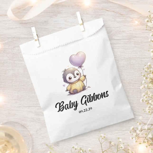 Sacolinha Penguin Chá de fraldas Napkins (Cortado)