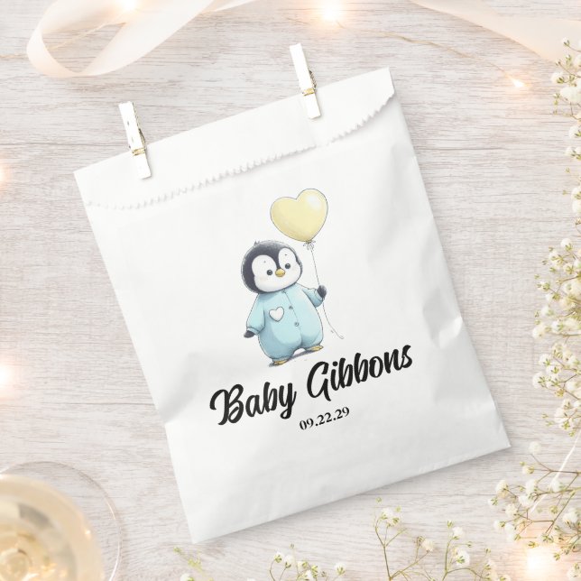 Sacolinha Penguin Chá de fraldas Napkins (Cortado)