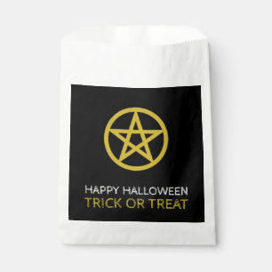 Sacolinha Pentagrama Circulado a Ouro, Feliz Halloween