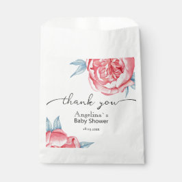 Sacolinha Peônias de Bolsas de Favor do chá de fraldas