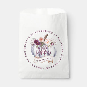 Sacolinha Pequena abóbora aquarela queda chá de fraldas come