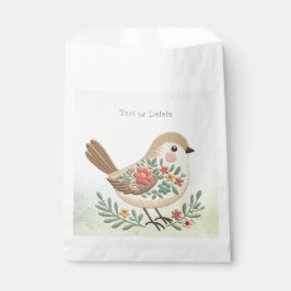Sacolinha Pequenas Bolsas Douradas Florais De Aves