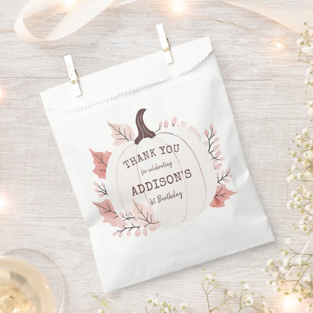 Sacolinha Pequeno Aniversário De Abóbora Obrigado (Cortado)