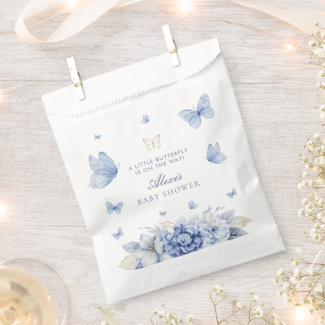 Sacolinha Pequeno Chá de fraldas de Borboleta (Cortado)