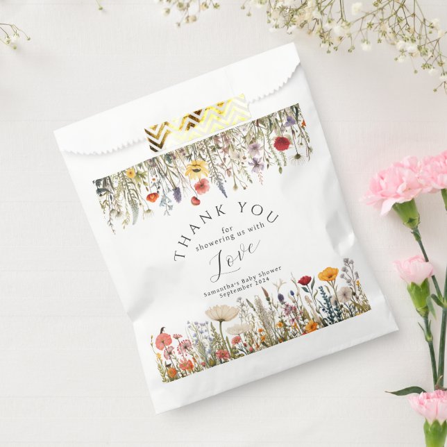 Sacolinha Pequeno Chá de fraldas de Flor Selvagem Brilhante (Selado)