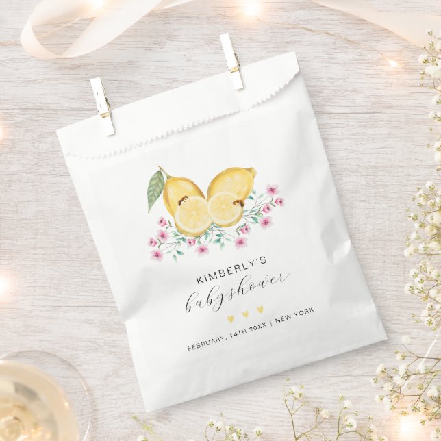 Sacolinha Pequeno Chá de fraldas de limão simples (Cortado)