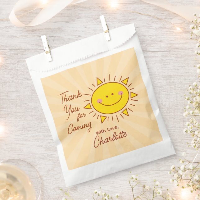 Sacolinha Pequeno Chá de fraldas Sonshine Obrigado Por Vir (Cortado)