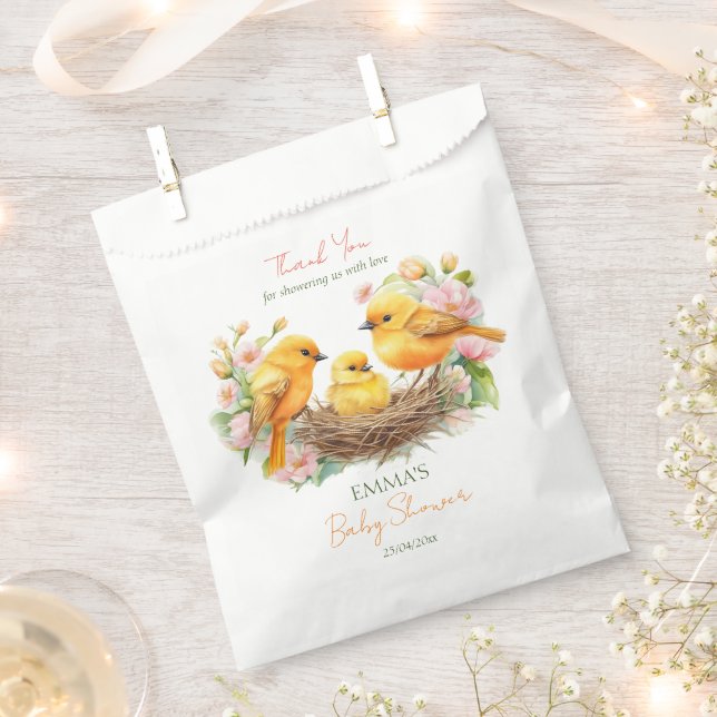 Sacolinha Pequeno passarinho nascendo em breve primavera chá (Cortado)