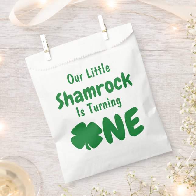 Sacolinha Pequeno primeiro aniversario de Shamrock (Cortado)