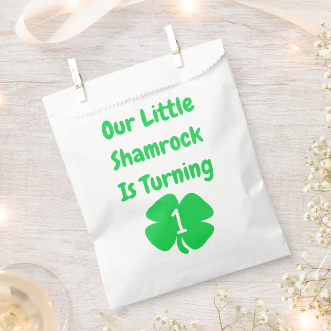 Sacolinha Pequeno primeiro aniversario de Shamrock (Cortado)