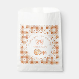 Sacolinha Pequeno primeiro aniversario de torta gingham Obri