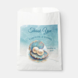 Sacolinha Pérolas de Casamento de Praia Shell Elegant Ocean 