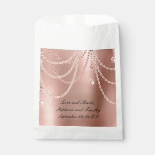 Sacolinha Pérolas de Ouro Rosa Personalizadas com Diamantes