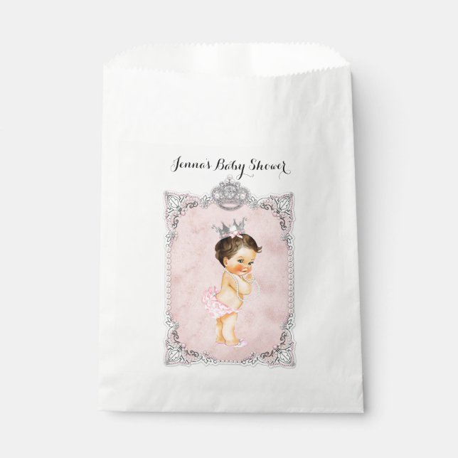 Sacolinha Pérolas Diamantes Princesa Bebê Menina Rosa Cor-de (Frente)