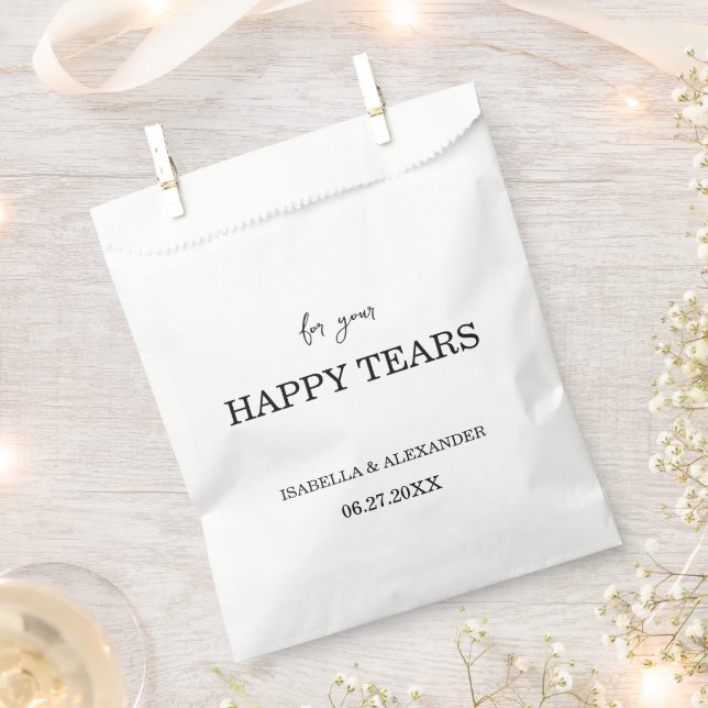Sacolinha Personalised Happy Tears Wedding Confetti Favours (Cortado)