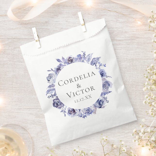 Sacolinha Personalização de Casamento de Terra Floral Roxo E (Cortado)