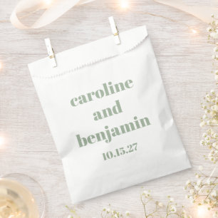 Sacolinha Personalização de Casamento Moderno Chic Verde Bol