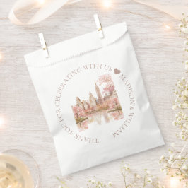 Sacolinha Personalização NYC de Cor de Água Rosa de Casament