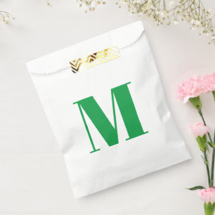 Sacolinha Personalizar o monograma branco verde inicial
